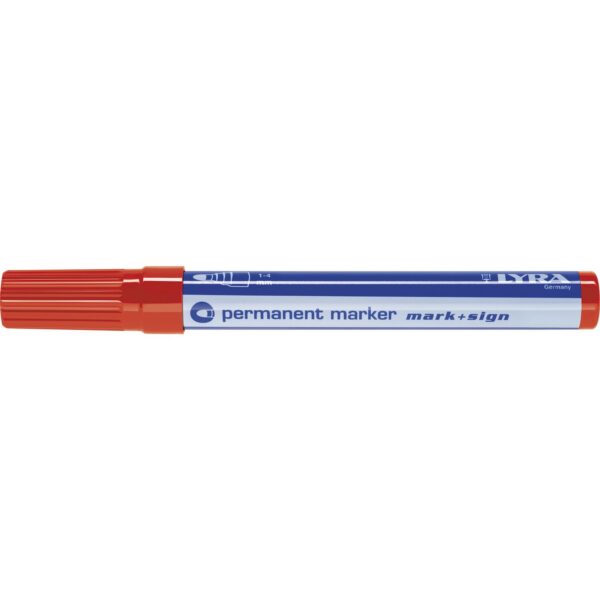 LYRA Permanent-Marker 112 Strichbreite 1-4 mm rot runde Spitze