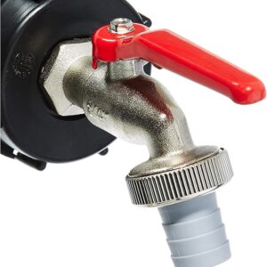 Kugelauslaufhahn - (1/2 Zoll) AG - Inkl. Schlauchanschluss & Adapter für IBC-Regenwassertan