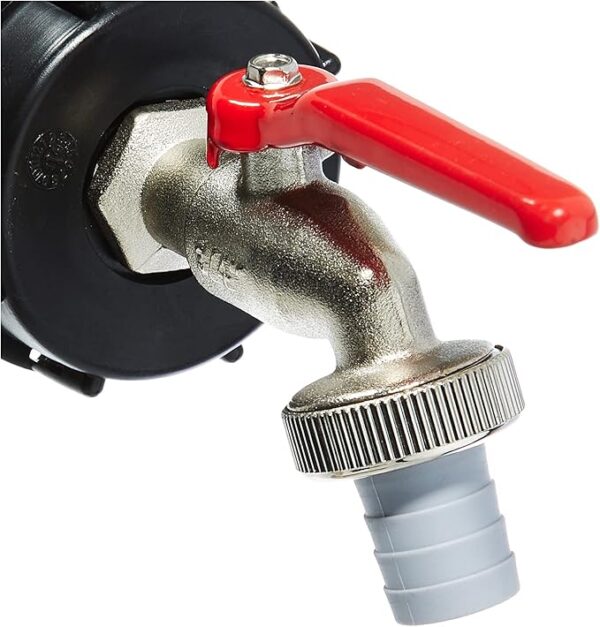 Kugelauslaufhahn - (1/2 Zoll) AG - Inkl. Schlauchanschluss & Adapter für IBC-Regenwassertan