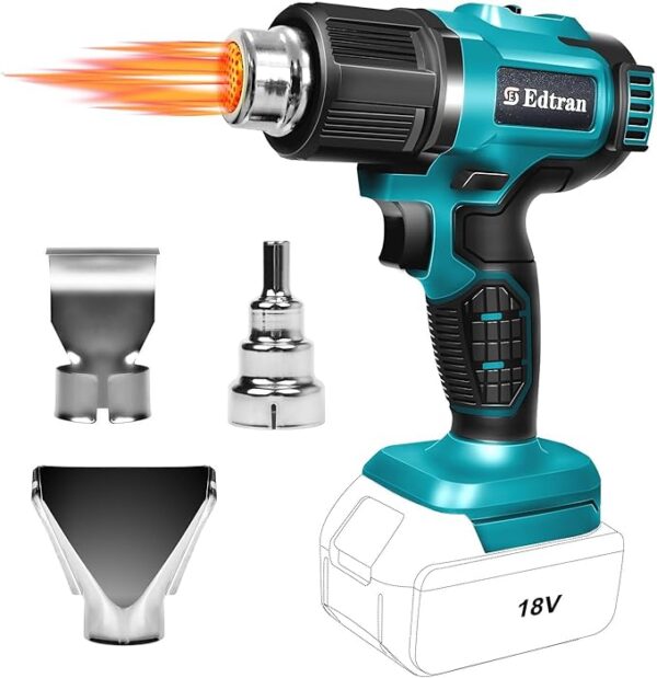 Kabellose Heißluftpistole, Heißluftpistole kompatibel mit Makita 18-V-Akku, zwei Temperatureinstellu