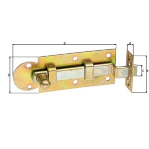 Schlossriegel gekröpft mit Schlaufe  verzinkt 80 mm x 30