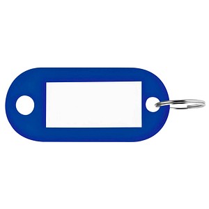 Schlüsselanhänger mit Loch+S-Hacken Kunstsoff blau 54x22 mm