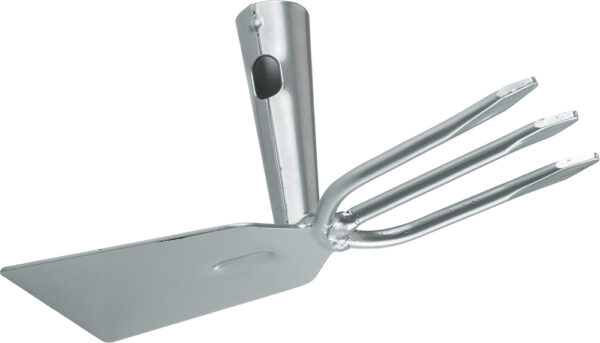 Triuso Doppelhacke, Flachform, ohne Stiel, 3 Zinken, Breite 7.5cm