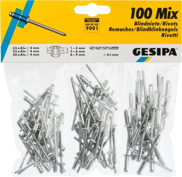 Blindniet Set. 100 Mix Art.Nr.6391109