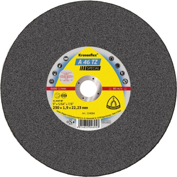 A 46 TZ Trennscheiben, 230 x 1,9 x 22,23 mm gerade, 224084 25Stk