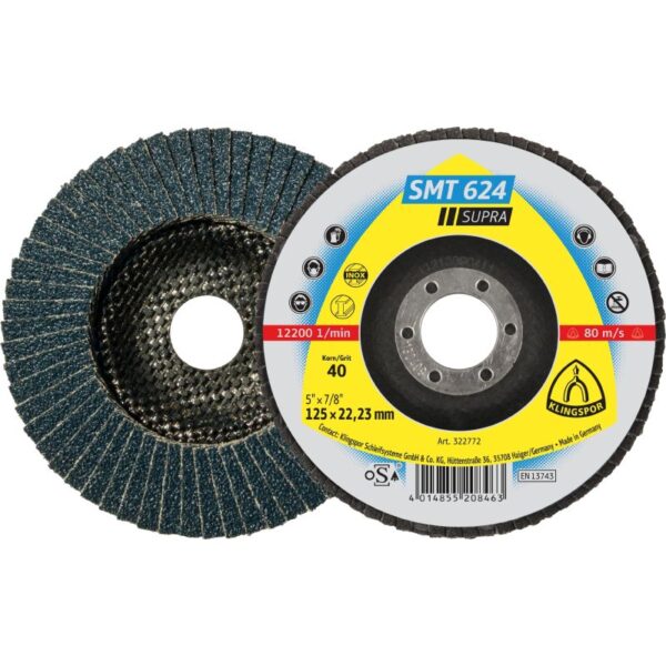 SMT 624 Schleifmopteller, 115 x 22,23 mm Korn 40 gewölbt, 322765