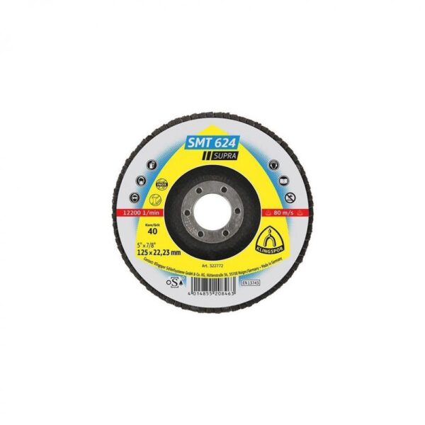 SMT 624 Schleifmopteller, 125 x 22,23 mm Korn 120 gewölbt, 322776