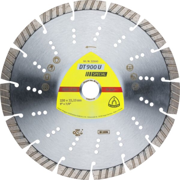 DT 900 U Diamanttrennscheiben 230 x 2,6 x 22,23 mm 15 Segmente 42 x 2,6 x 12 mm Standard Turbo