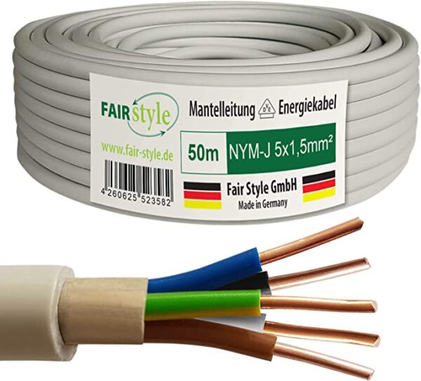 NYM-J 5/1,5 - 50 m Feuchtraumleitung