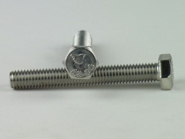 Sechskantkopf, M 10 x 100 mm, Vollgewinde, SW 10, Edelstahl A2, gebeizt, passiviert, 10 Stk.