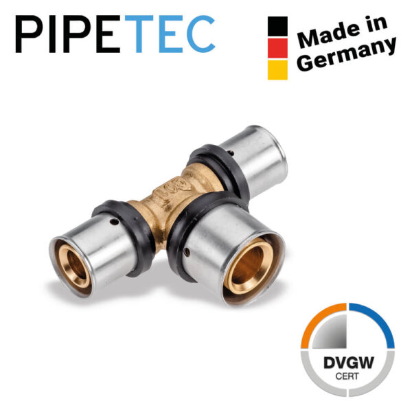 Press-T-Stück Mittelabgang erweitert 20x2-26x3-20x2 PFT202620 DVGW, TH+U