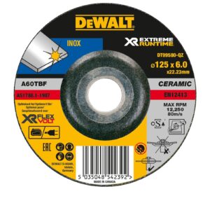DEWALT DT99580 XR Schruppscheibe für Metall 125x22,2x6,0 mm Typ 27 gekröpft