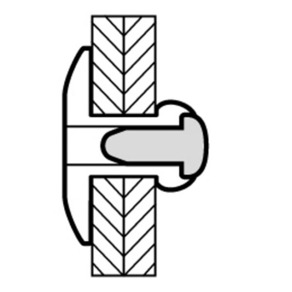 Blindnieten GBK - Alu/Stahl - 1032 - 4.8x16x14mm - 250st
