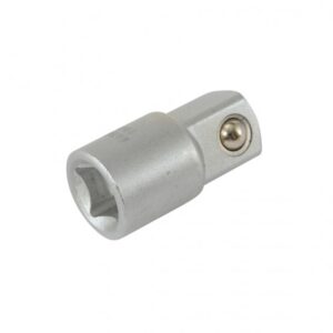 Adapter 1/2" außen auf 3/8" innen Chrom-Vanadium-Stahl, satiniert für Einsätze und Knarren mit Vierk
