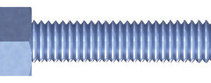 Maschinenschraube , Sechskantkopf, M 8 x 25 mm, Vollgewinde, SW 13, Stahl, verzinkt, blau passiviert