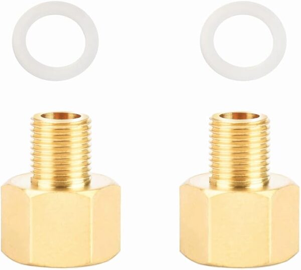 Reduzierstück 1/8 auf 1/4 Zoll, Reduzierverlängerung 1/8 Zoll außen x 1/4 Zoll innen Messing Gewinde