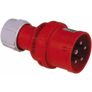 CEE-Stecker IP 44, 5-polig, 400 V, 6 h 32 A, mit Phasenwender
