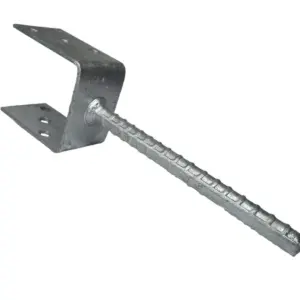 U-Pfostenträger 60x101 mm mit Riffeldolle 200mm feuerverzinkt