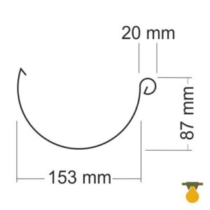 Titanzink-Zink Dachrinne halbrund RG 333 mm - Länge: 1 Meter