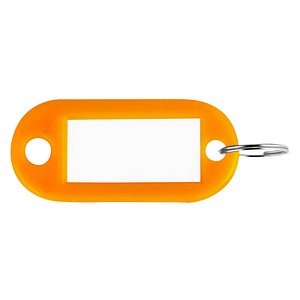 Schlüsselanhänger mit Loch+S-Hacken Kunstsoff orange 54x22 mm