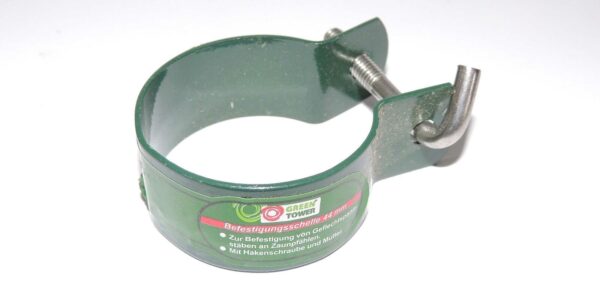 Zaunschelle 44 mm grün Pfostenschelle, Maschdrahtzaun, Befestigungsschelle
