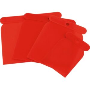 Japanspachtel-Satz 4-teilig, rot, Kunststoff, 50 mm, 80 mm, 100 mm, 120 mm