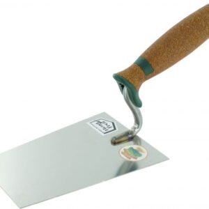 Kantige Stukkateurkelle Edelstahl 180mm mit Korkgriff