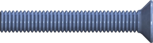 Gewindeschraube DIN 965 , Flachsenkkopf, M 6 x 30 mm, Vollgewinde, PZD 3, Stahl, verzinkt, blau pass
