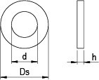 Unterlegscheibe DIN 125 , D 3,2 mm, Edelstahl A2, gebeizt, passiviert, 1 Stk.