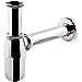 Flaschengeruchsverschluss | Tassensiphon in 1 1/4 x 32 mm | ideal für kleine Bäder | Metall | Chrom