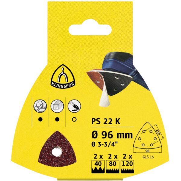PS 22 K Scheiben kletthaftend, 96 mm Korn 180 Lochform GLS15, 241660