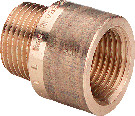 Hahnverlängerung, Rotguss, AG konisch   Red. 1/2"auf 3/4",25mm f. Gas- u. Wa