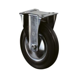 Bockrolle 80mm L410.B55 Platte, Gummi schwarz, RL L410.B55.081