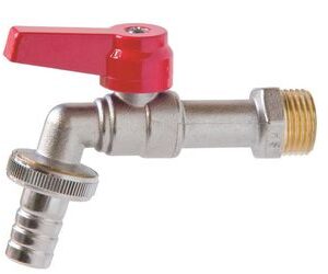 TAKE therm Kugelauslaufventil 3/4", MS vc, m SV, Hebel r, PN 10