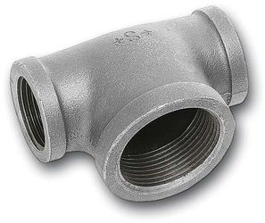 T-Stueck, verzinkt, einfach reduziert m. Innengewinde, 1/2" x1/4" x 3/8 Nr.130