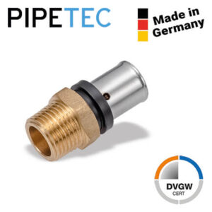 Press-Übergang Außengewinde 16x2 - 1/2" PFUA1604 DVGW, TH+U Pressfitting