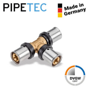 Press-T-Stück Mittelabgang erweitert 16x2-20x2-16x2 PFT162016 DVGW, TH+U
