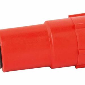 Kunststoff-Baustopfen rot m. Messing-Gewindeeinsatz, 1/2"