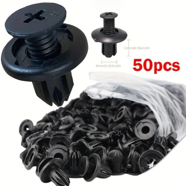 50 Stück Auto 8mm Loch Kunststoffnieten Schnellverschluss Push Clip Fahrzeugtürverkleidung Halterung