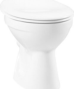 Stand-Tiefspül-WC weiß, Abgang außen waagerecht