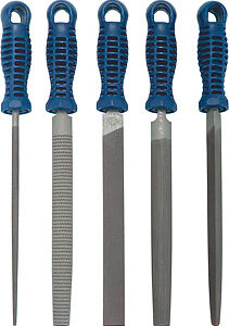 Feilen-Set, 5-tlg. Kunststoff-Heft Länge 200 mm