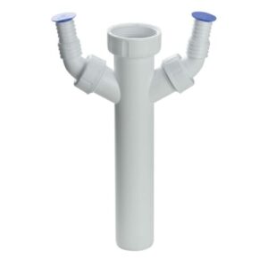 Haas PP-Tauchrohr Verstellrohr Bördelrohr 2921, mit zwei Geräteanschlüssen, 1 1/2 Zoll DN 40