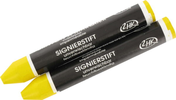 Signierkreide gelb, 2 Stueck