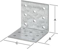 Lochplattenwinkel 80 x 80 x 80 x 2,5 mm verzinkt
