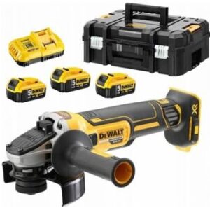 Mini-Winkelschleifer DeWALT DCG405P3T (3 x 5,0 h + DCB115 + TSTAK II)