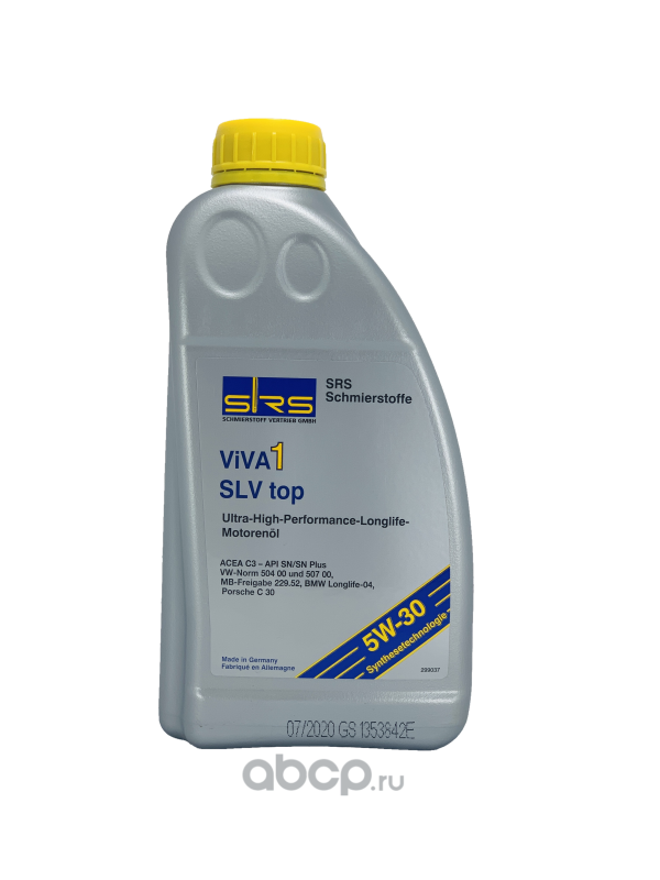 SRS Motoröl SRS VIVA 1 SLV top 5W-30, 1l – Bild 2
