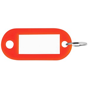 Schlüsselanhänger mit Loch+S-Hacken Kunstsoff rot 54x22 mm