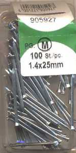 Sockelleistenstifte verzinkt, 1,4x25mm- 100 Stück