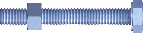 Maschinenschraube , Sechskantkopf, M 8 x 35 mm, Vollgewinde, SW 13, Stahl, verzinkt, blau passiviert