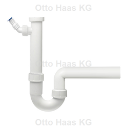 HAAS Spülen-Siphon DN 40, 1 1/2", m Geräteansch., PP, weiß